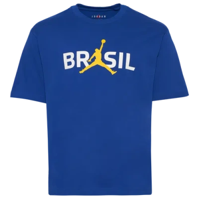 Jordan Mens Brazil  Brasil Short Sleeve T-shirt In Blue