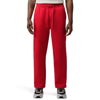 Jordan Mens Brooklyn Fleece Open Hem Pant In Red
