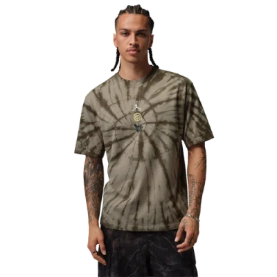 Jordan Mens Brooklyn Tie Dye Festival Short Sleeve Crew In Brown