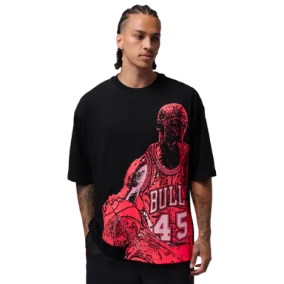 Jordan Mens Dri-fit Sport Graphic Short Sleeve Hbr Sp Crew In Black