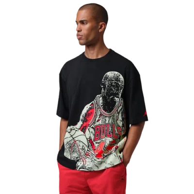 Jordan Mens Dri-fit Sport Graphic Short Sleeve Hbr Sp Crew In Black