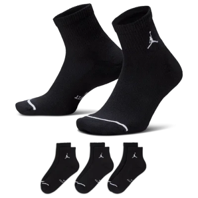 Jordan Mens Everyday 3 Pack Cushion Ankle Socks In Black/white