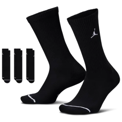 Jordan Mens Everyday 3 Pack Cushion Crew Socks In Black