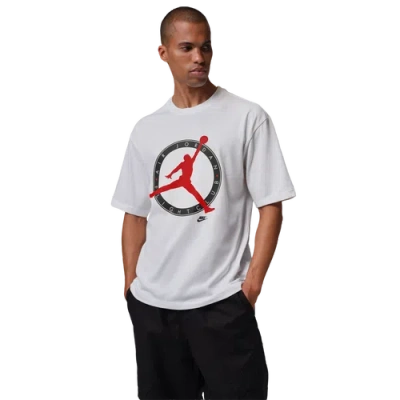 Jordan Mens Flight Club Short Sleeve Crew In White