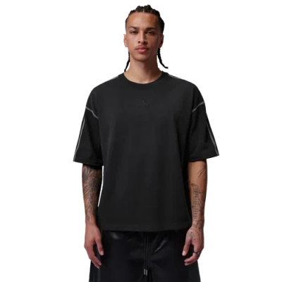 Jordan Mens Flight Heavyweight Ss Top In Black/sail/black