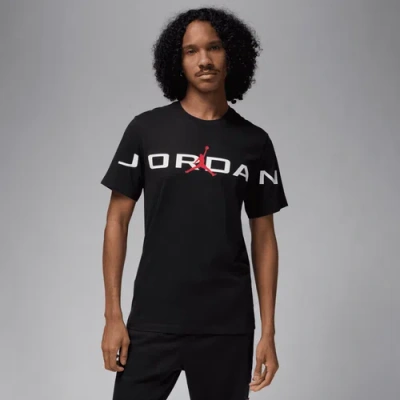 Jordan Mens  Air Stretch Short Sleeve Crew In Black/white/red