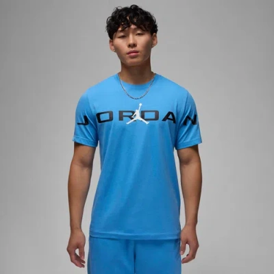 Jordan Mens  Air Stretch Short Sleeve Crew In Legend Blue/black/white
