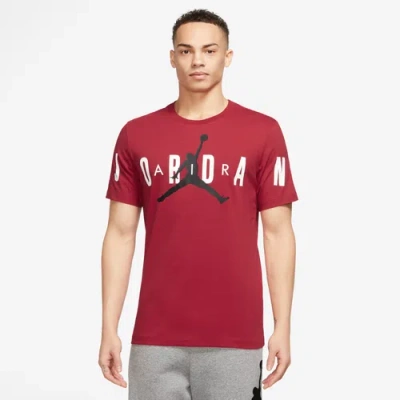 Jordan Mens  Air Stretch Short Sleeve Crew In Gym Red/white/black