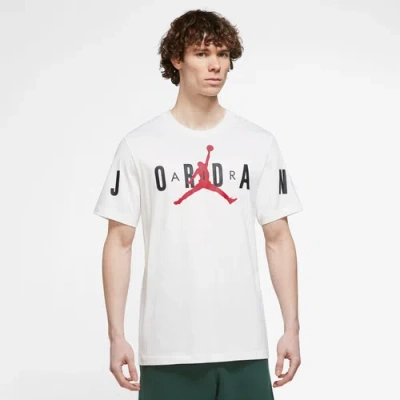 Jordan Mens  Air Stretch Short Sleeve Crew In White/black/gym Red