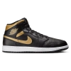 Jordan Mens  Aj 1 Mid In Black/gold/white