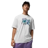 Jordan Mens  Aj 5 Grape 85 Crew T-shirt In White
