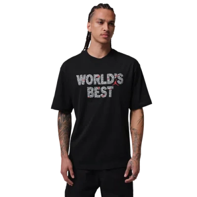Jordan Mens  Brooklyn Best Graphic Short Sleeve Crew In University Red/black