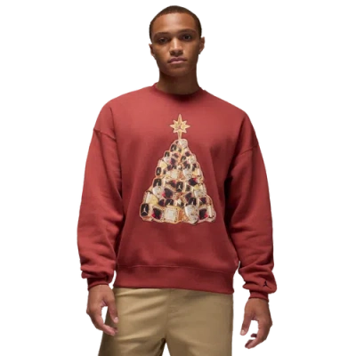 Jordan Mens  Brooklyn Holiday Fleece Crew In Red