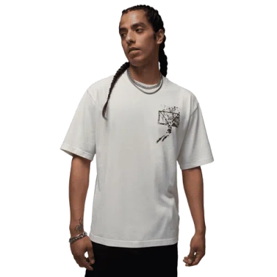 Jordan Mens  Brooklyn Sbb Oversize Gfx Short Sleeve Crew In White