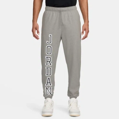 Jordan Mens  Dri-fit Sport Fleece Gfx Pants In Heather Grey/white