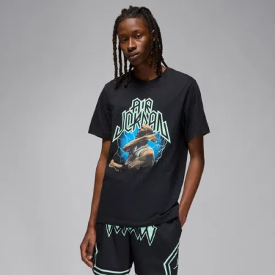 Jordan Mens  Dri-fit Sport Gfx Short Sleeve Crew T-shirt In Black/teal