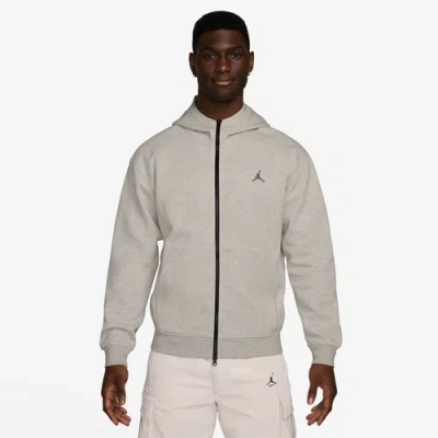Jordan Mens  Dri-fit Sport Hoop Fleece Full Zip In Grey/black