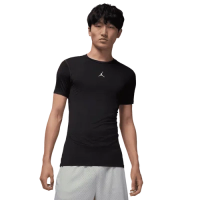 Jordan Mens  Dri-fit Sport Short Sleeve Base Layer Top In Black