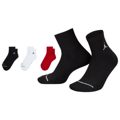 Jordan Mens  Every Day Cushioned Ankle 3 Pack In Black/white/red