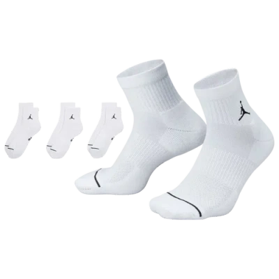 Jordan Mens  Every Day Cushioned Ankle 3 Pack In White/black