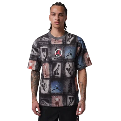 Jordan Flight Club Allover Mj Print Cotton T-shirt In Black