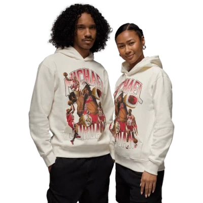 Jordan Mens  Flight Graphic Fleece Pullover In Sail