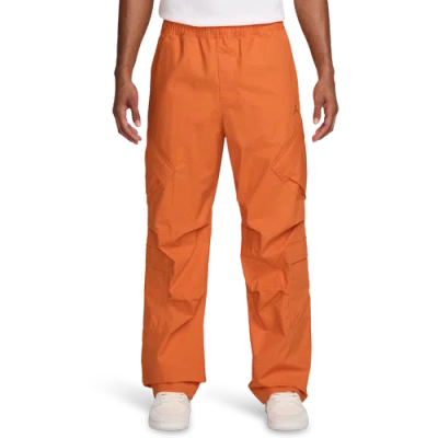 Jordan Mens  Flight Utility Pants In Orange