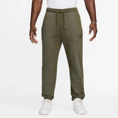 Jordan Mens  Flight Wash Fleece Pants In Olive/olive
