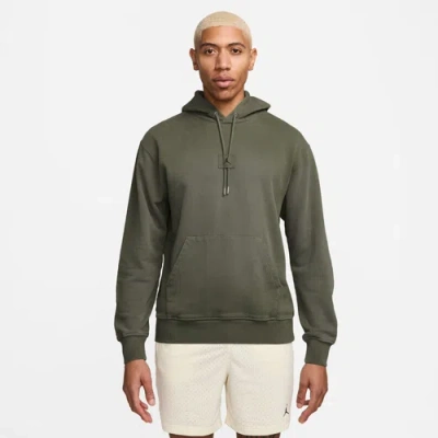 Jordan Mens  Flight Wash Fleece Pullover In Olive/olive