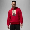 Jordan Mens  Jumpman Chimney Fleece Pullover In Black/gym Red