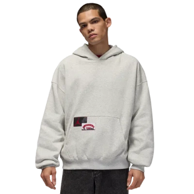 Jordan Men's  Brooklyn Oversized Pullover Hoodie In Gray