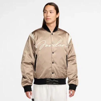 Jordan Mens  Mvp Hbr Varsity Jacket In Black/gold/sail
