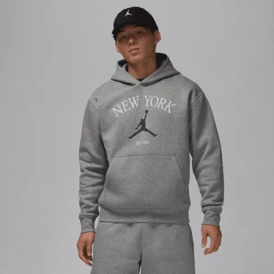 Jordan Mens  Ny City Hbr Pullover Hoodie In Carbon Heather