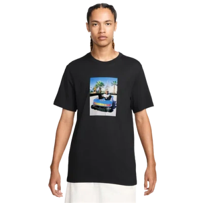Jordan Mens  Photo Short Sleeve Crew T-shirt In White/black