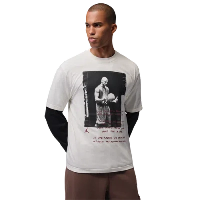 Jordan Mens Love Letter Photo T-shirt In Gray