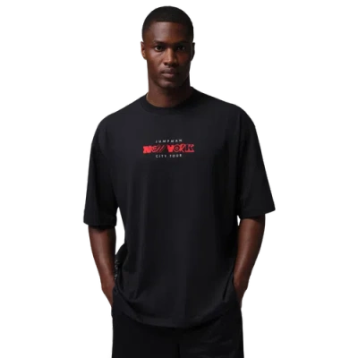 Jordan Mens Nyc 1996 Oversized Short Sleeve T-shirt In Black