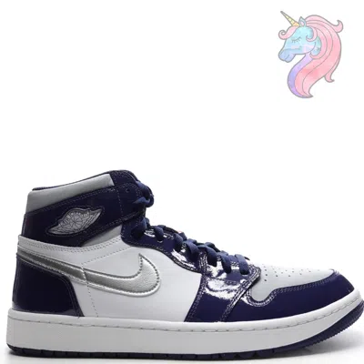 Pre-owned Jordan Mens Size 13 Nike Air  1 High Golf Shoes Patent Midnight Navy Dq0660-100 In Multicolor