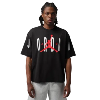 Jordan Mens Stretch Oversized Short Sleeve Crew In Black