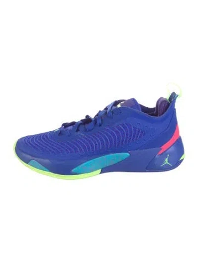 Pre-owned Jordan Mesh Colorblock Pattern Athletic Sneakers In Blue