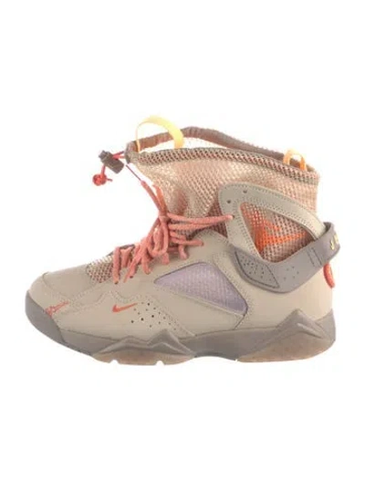 Pre-owned Jordan Mesh Printed Wedge Sneakers In Neutral