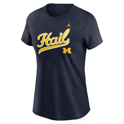 Jordan Michigan Athletic Prep Arch Local Script Nike Women's College T-shirt In Black