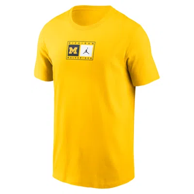 Jordan Michigan Campus Logo Swoosh Nike Men's College T-shirt In Yellow