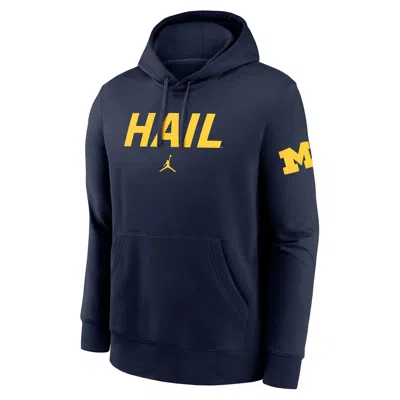 Jordan Michigan Club 2-hit Nickname Nike Men's College Pullover Hoodie In Blue