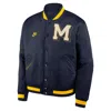Jordan Michigan Legacy Nike Men's College Full-snap Bomber Jacket In Blue