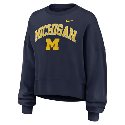 Jordan Michigan Phoenix Arch Nike Women's College Pullover Crew In Blue