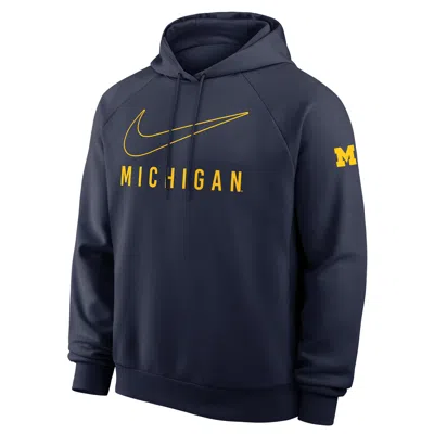 Jordan Michigan Premium Performance Nike Men's Dri-fit College Pullover Hoodie In Blue