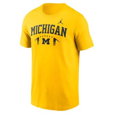 Jordan Michigan Primetime Football Icon Nike Men's College T-shirt In Yellow