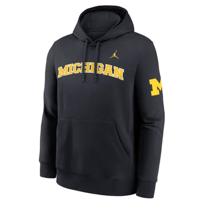 Jordan Michigan Sideline Club Nike Men's  Brand Pullover Hoodie In Blue