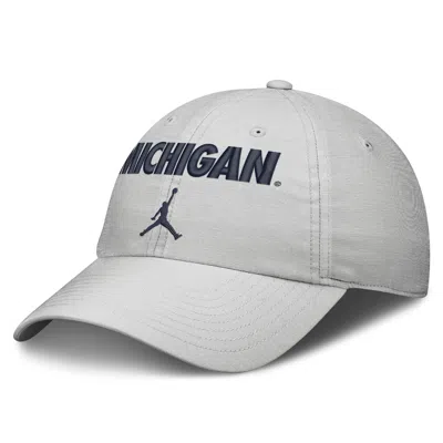 Jordan Michigan Sideline Club Practice  Brand College Adjustable Hat In Grey