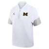 Jordan Michigan Sideline Coach Nike Men's  Brand 1/2-zip Short-sleeve Hooded Jacket